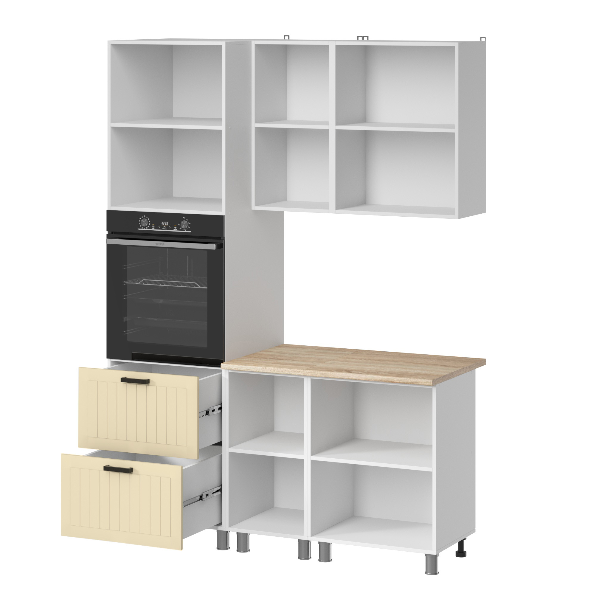 МК Аленушка 1,6м ПД Орхидея Крем,скоба черный,сонома