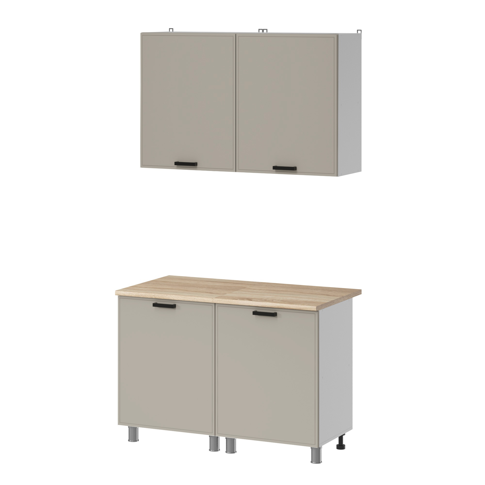 МК Аленушка 1,2м Магнолия Керамика,скоба черный,сонома