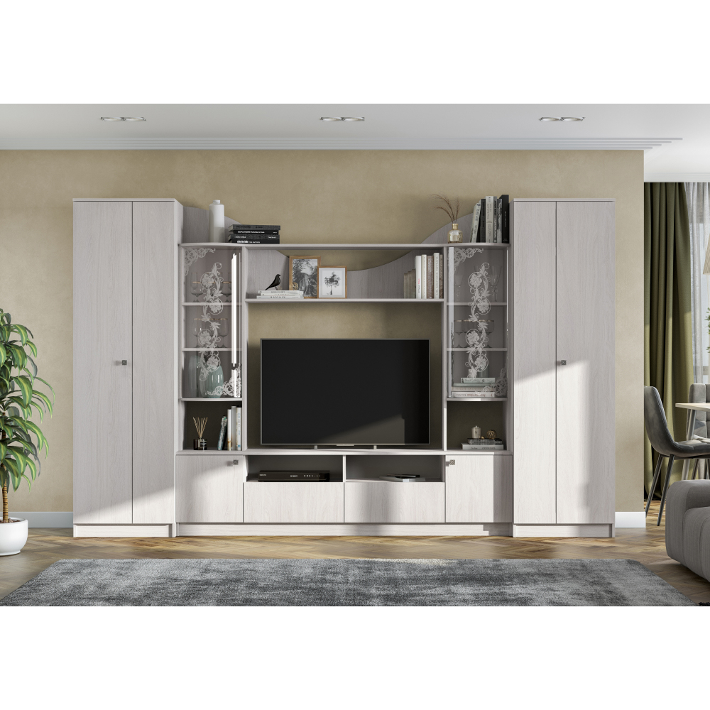 Стенка в гостиную МГС 8, ясень анкор светлый