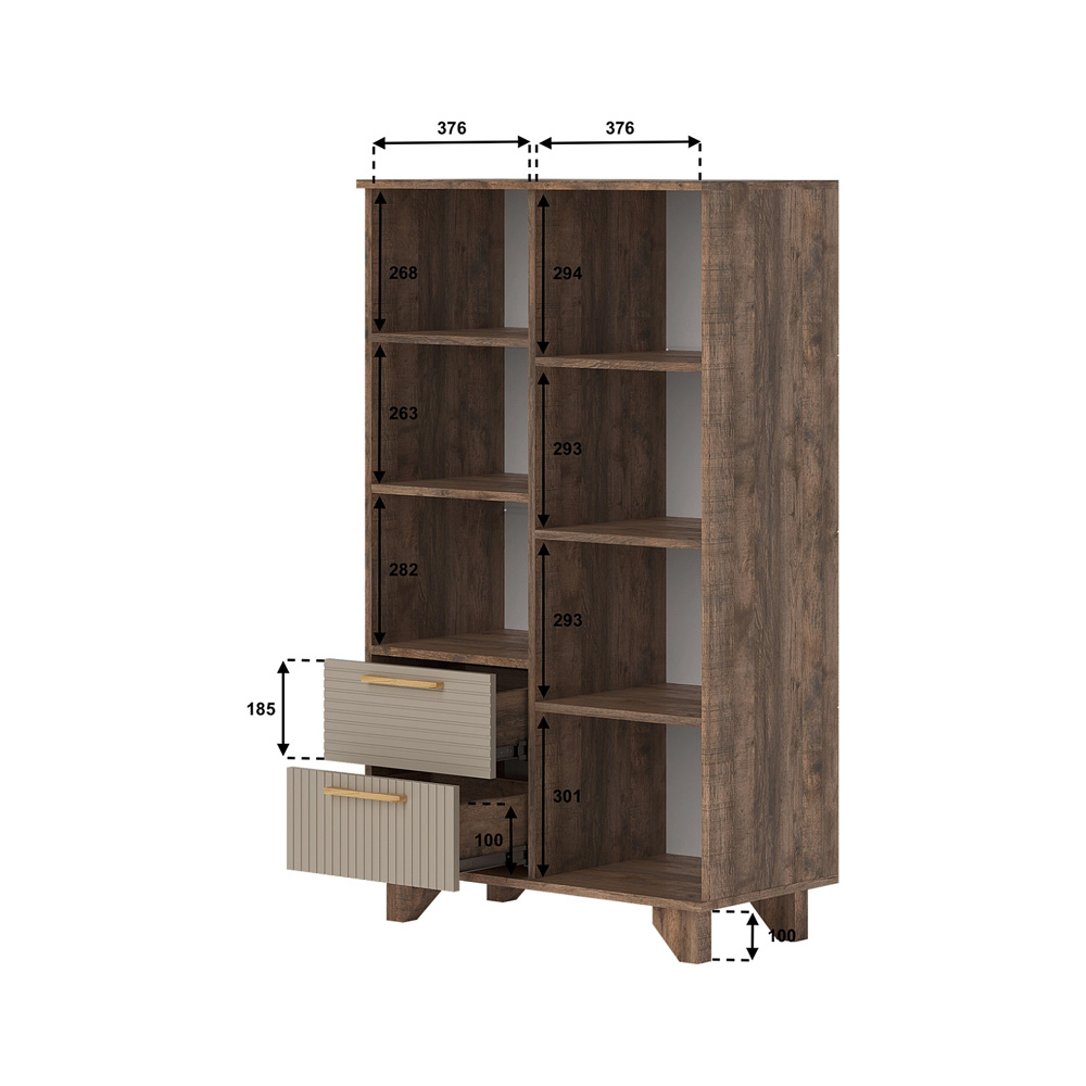 Ньёрд Шкаф 800 Дуб Самдал/Ива пепельная