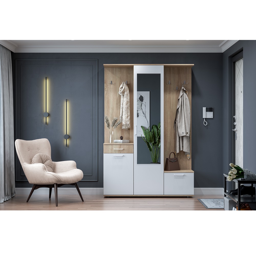 Прихожая ПР 1, Дуб сонома, Белый