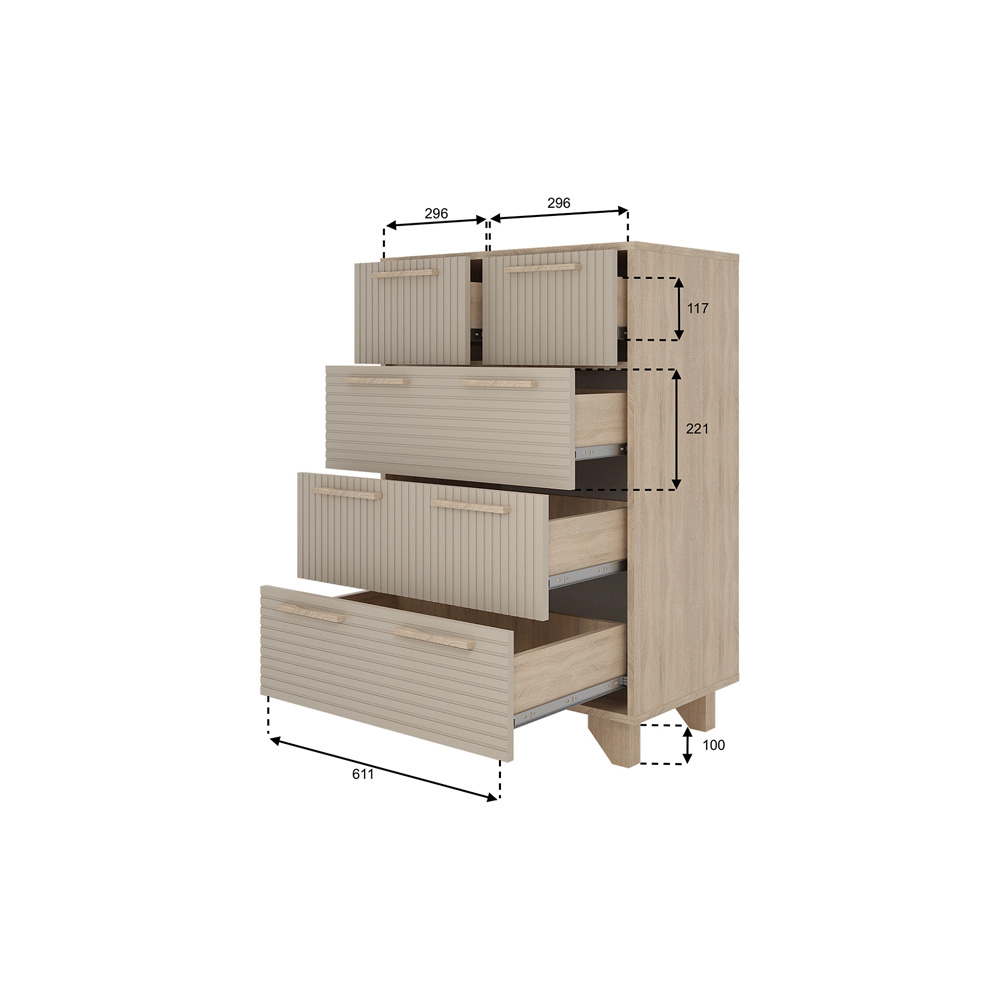 Ньёрд Комод 700.5 Дуб Сонома/Ива пепельная