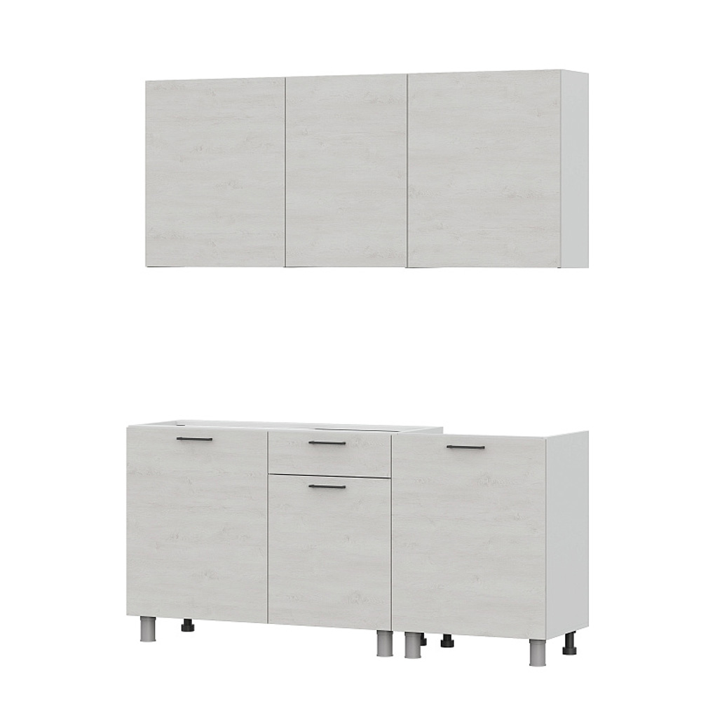 Готовая кухня Лаванда (без столешницы), Сосна Санторини светлый