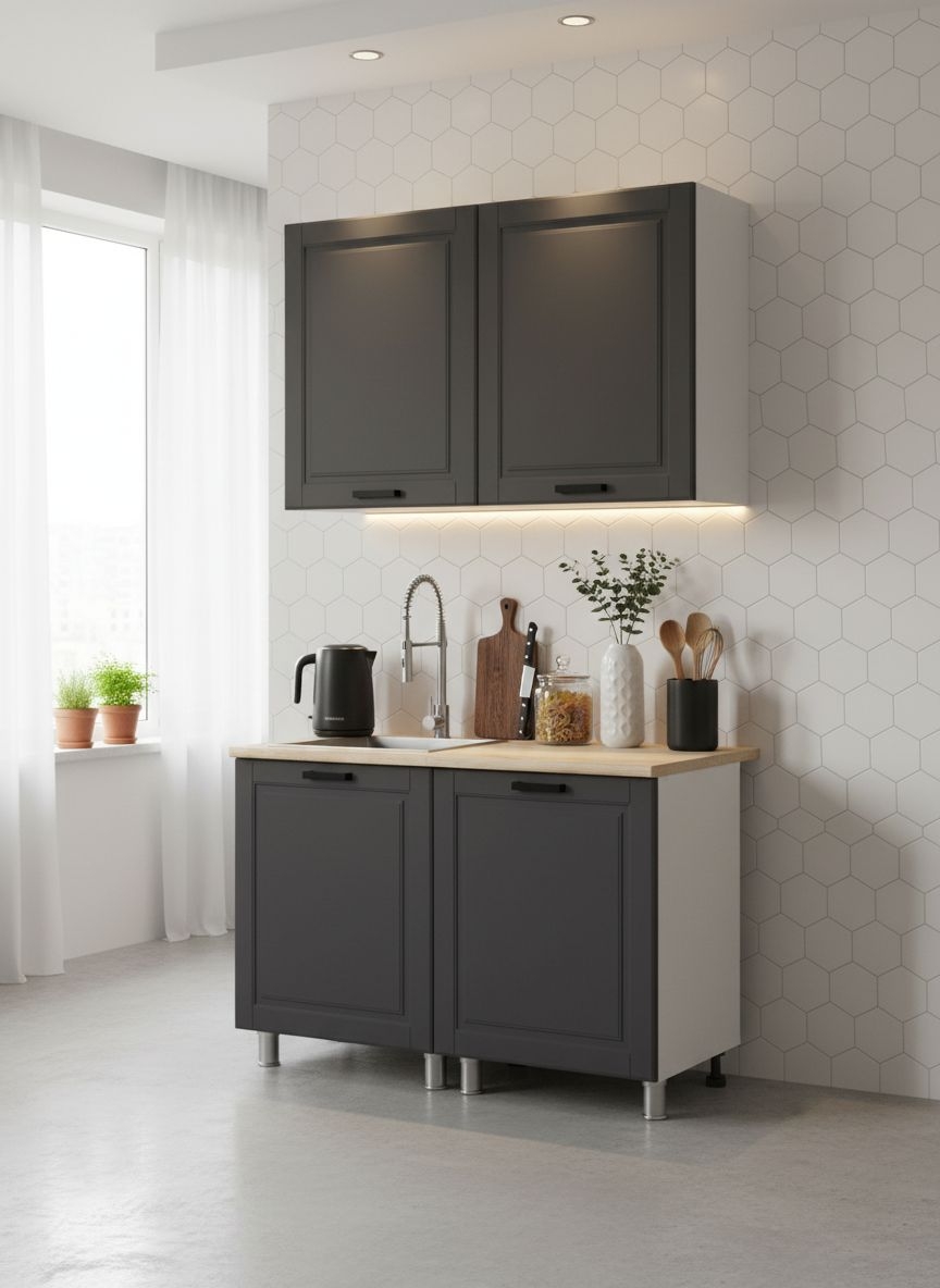 МК Аленушка 1м Астра Сталь,скоба черный,сонома