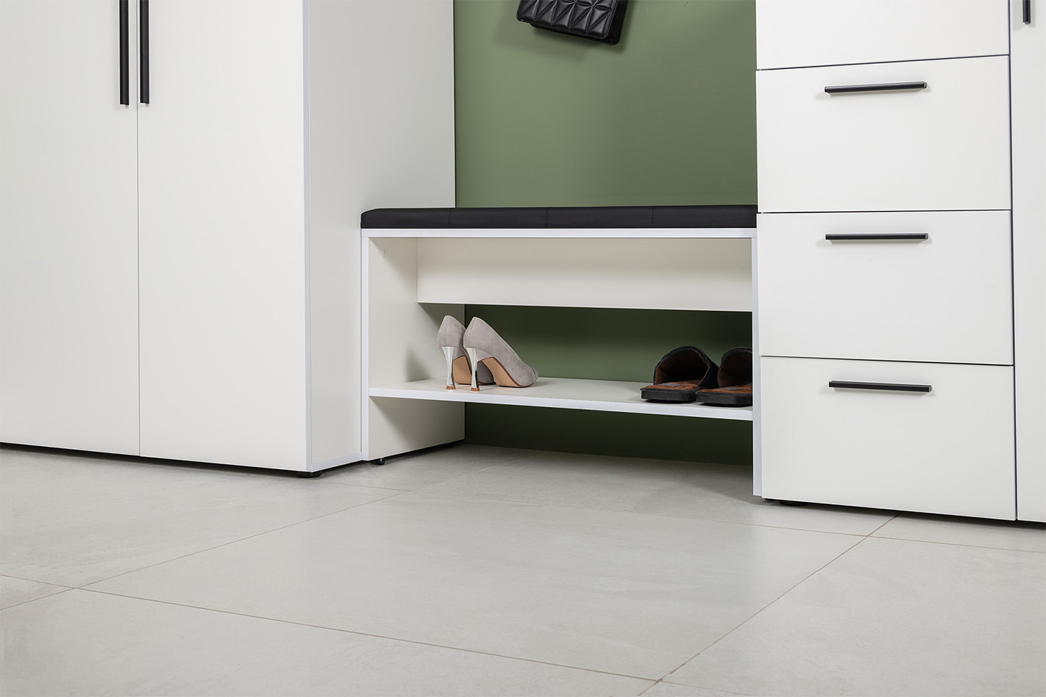 Тумба для обуви Эйр 16.130, Белый шагрень