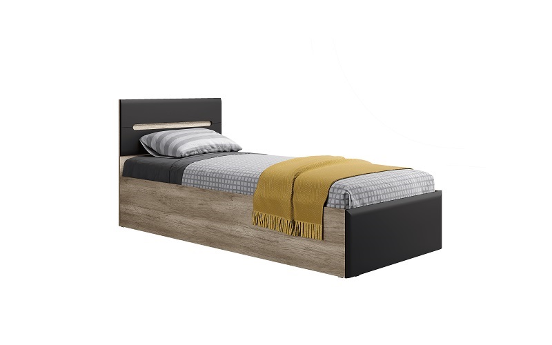 Кровать с настилом 90х200 Наоми КР-12, графит