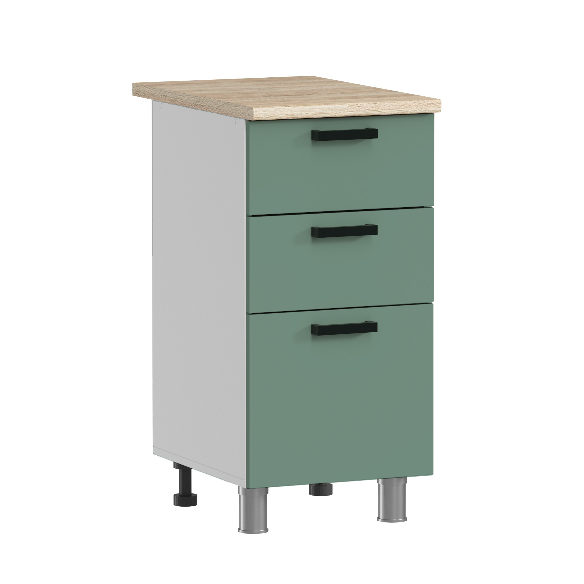 МК Аленушка Н3Я 400 Орешник, Матовая Мята,скоба черный (со столешницей)