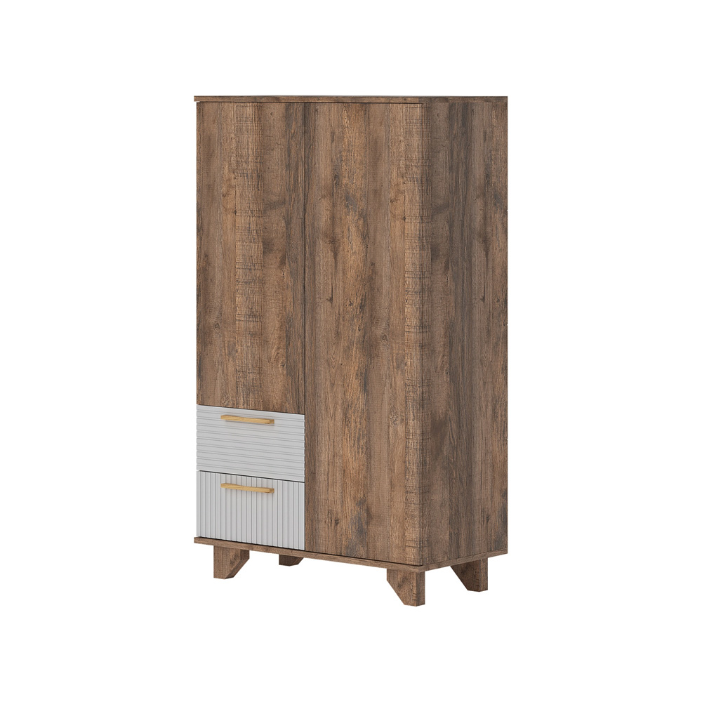 Ньёрд Шкаф 800 Дуб Самдал/Белый софт матовый