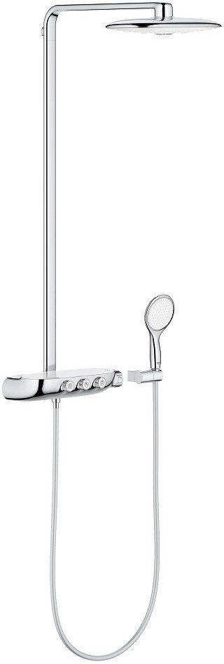 26250LS0 Rainshower SmartControl 360 DUO Душевая система с термостатическим смесителем для настенного монтажа, 3 режима верхнего душа, белая луна