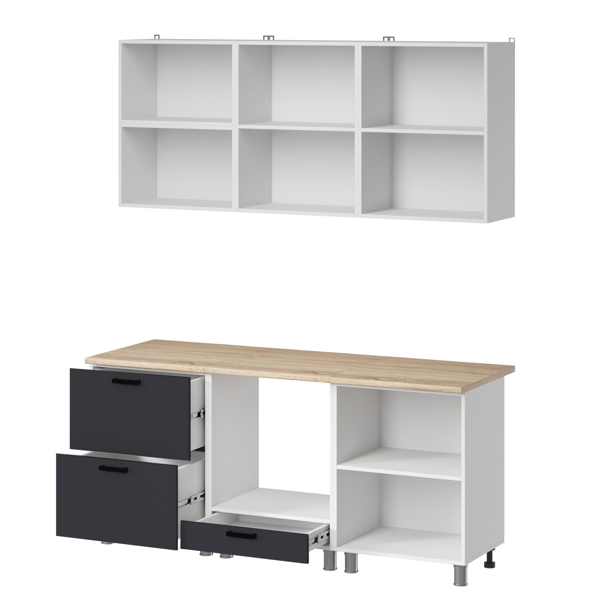 МК Аленушка 1,8м Астра Лаванда Сталь,скоба черный,сонома