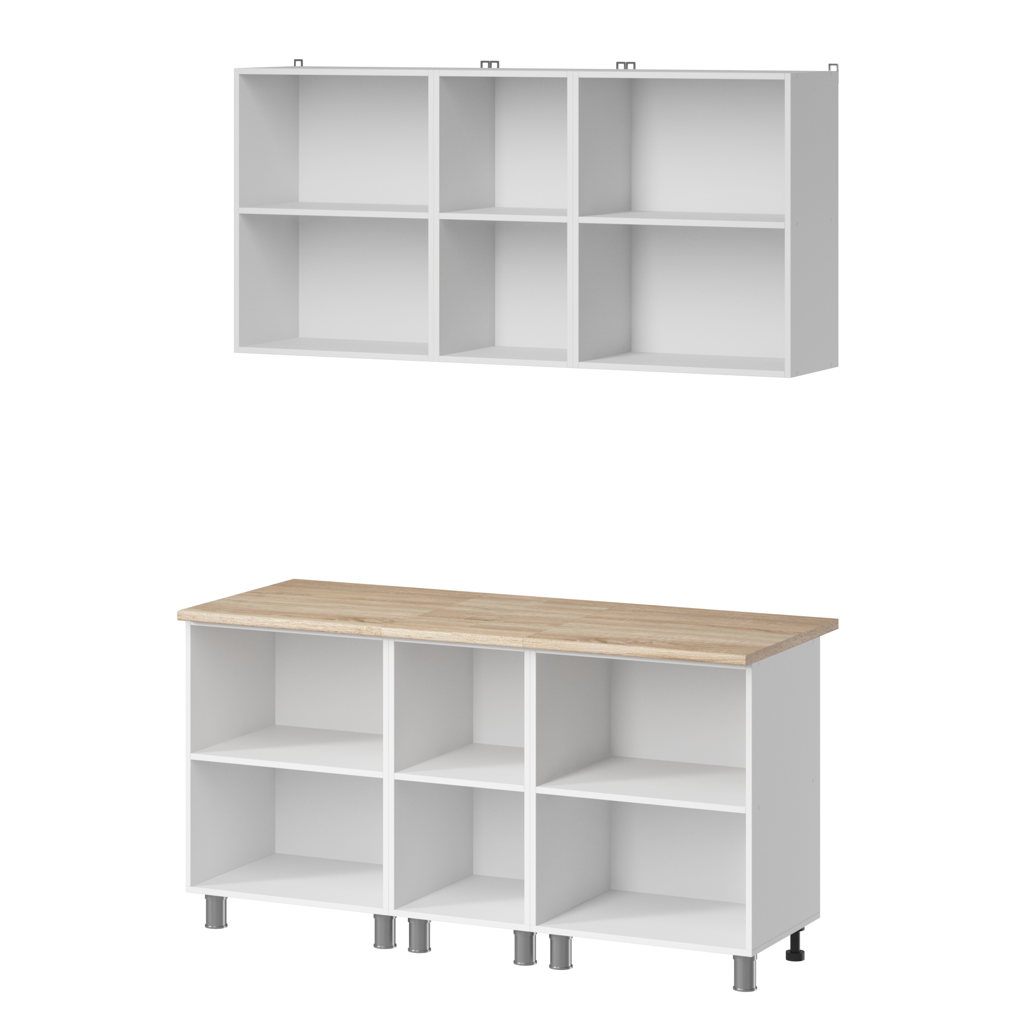 МК Аленушка 1,6м в.3 Орешник Матовая Мята,скоба черный,сонома