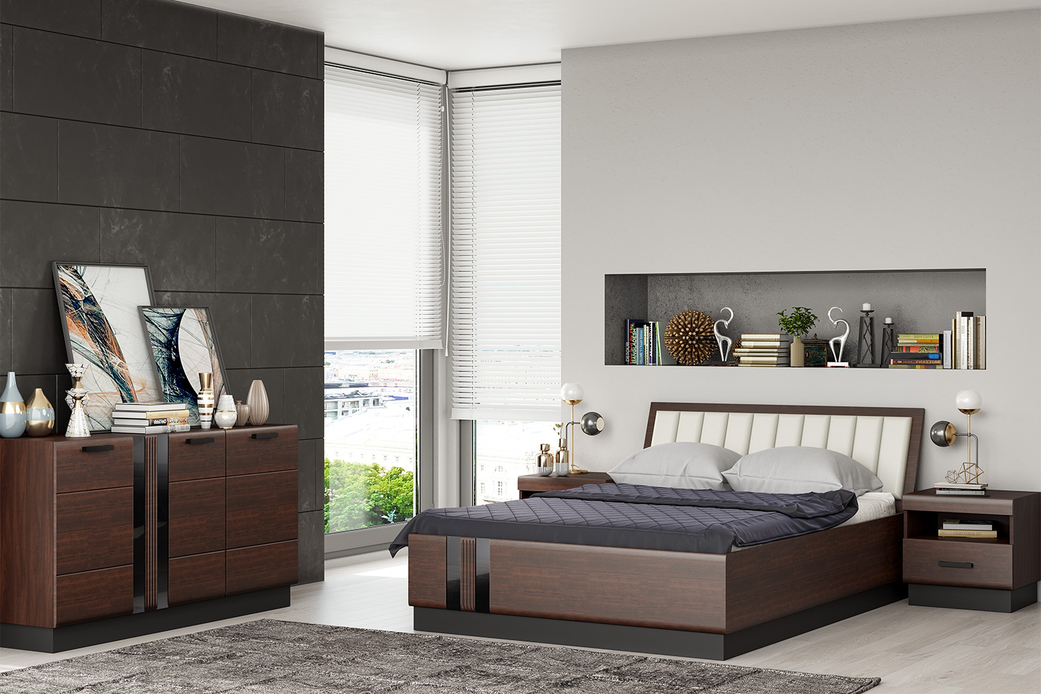 Комод Магнолия, Дерево, Орех