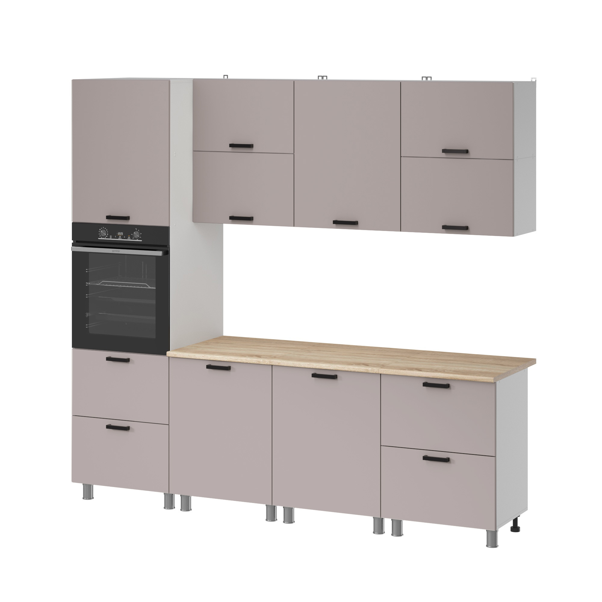 МК Аленушка 2,4м Лаванда Кашемир,скоба черный,сонома