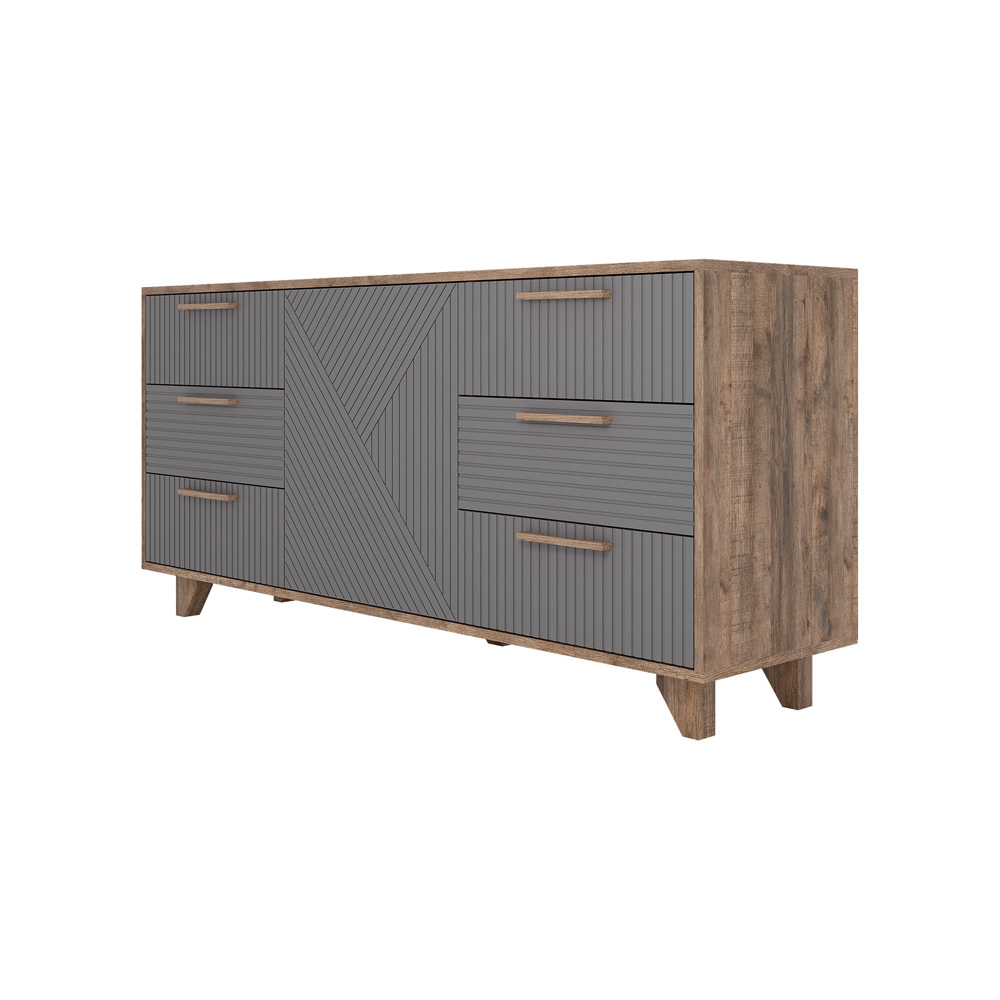 МС Ньёрд Комод Н 1500.7 Дуб Самдал / Черника