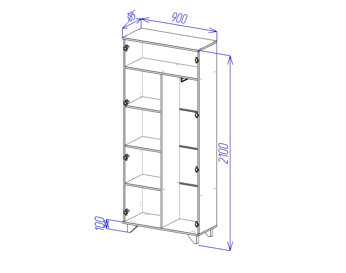 Шкаф Ньёрд 900 Дуб вотан/Ива пепельная