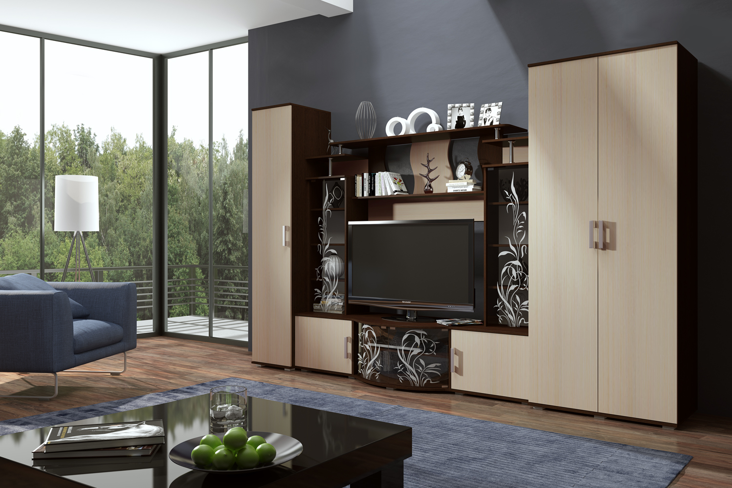 Пенал Виста, Дуб беленый, Венге