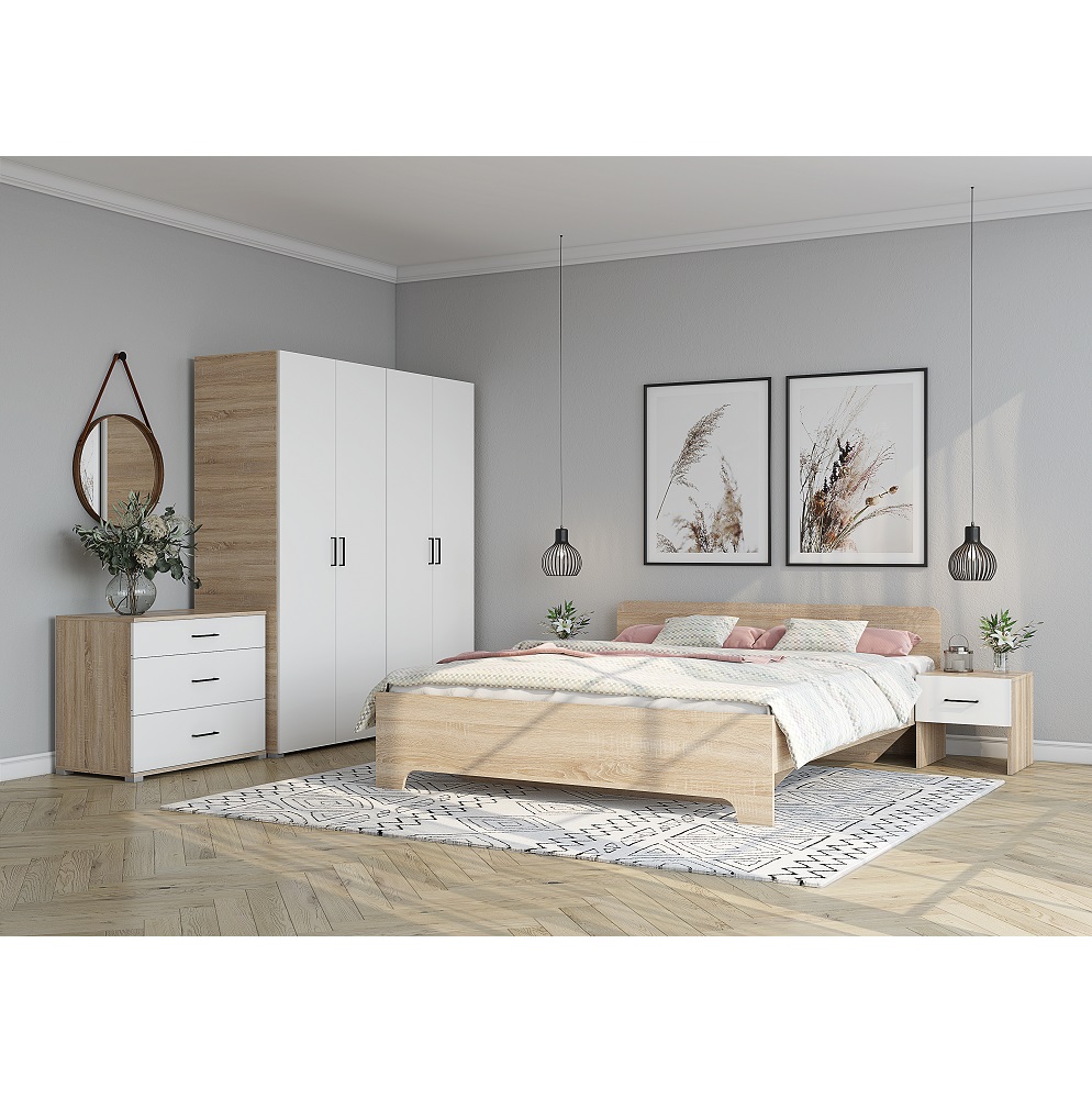 Шкаф для одежды Victor, дуб сонома/белый