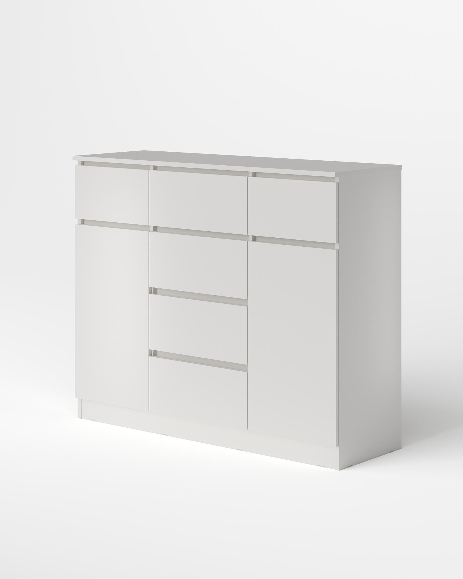 МС Охта Лайт Комод 1200.4 Белый гладкий