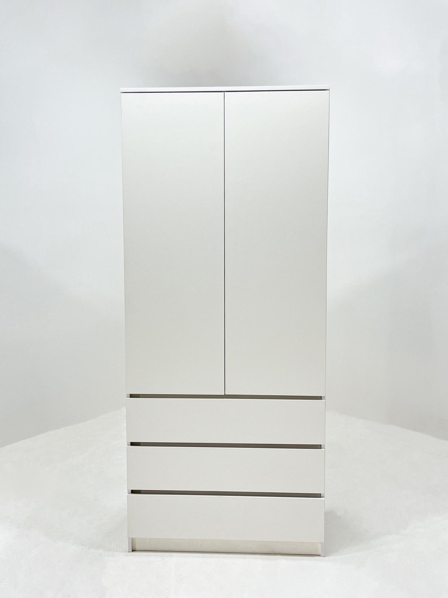 МС Охта Лайт Шкаф 900.3 Белый гладкий