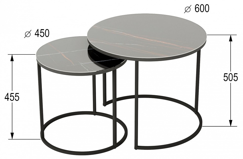 Набор из 2 столов журнальных Стелла