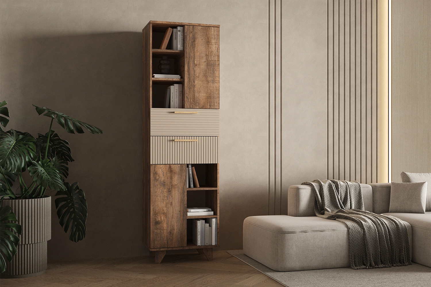 Ньёрд Стеллаж Н  Дуб Самдал / Ива пепельная