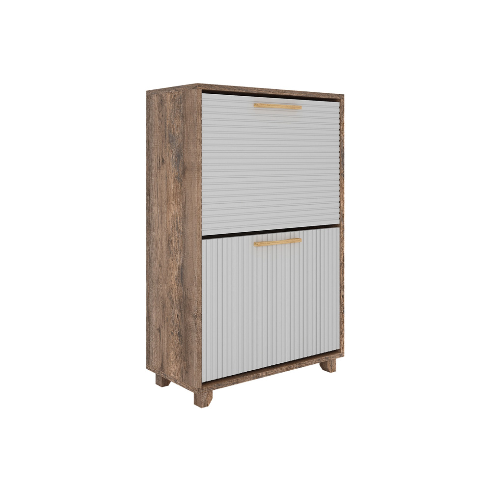 Ньёрд Обувница 600.2 Дуб Самдал/Белый софт матовый