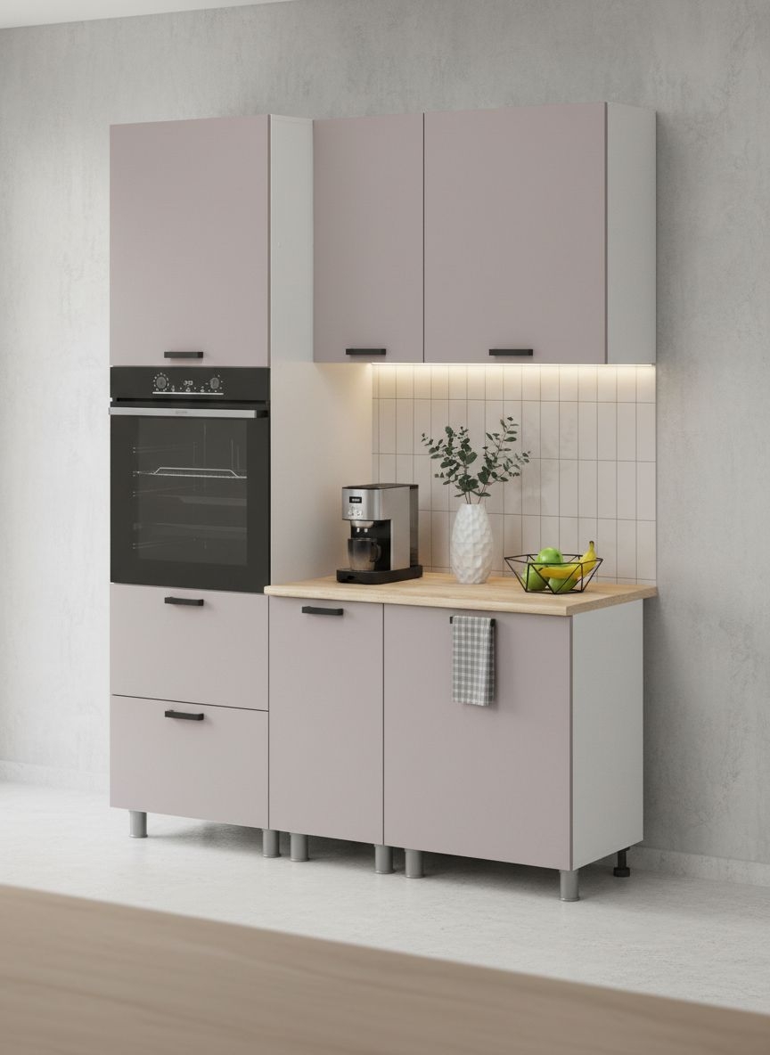 МК Аленушка 1,6м ПД Лаванда Кашемир,скоба черный,сонома