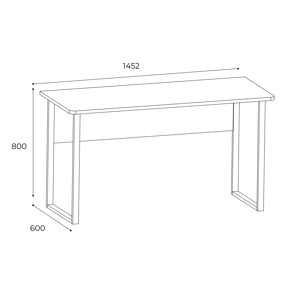 Стол письменный на металлической опоре Стич