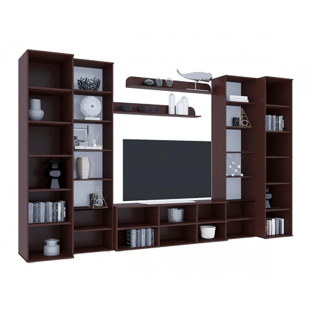 Гостиная Ким Вариант №2, Белый глянец холодный, Венге