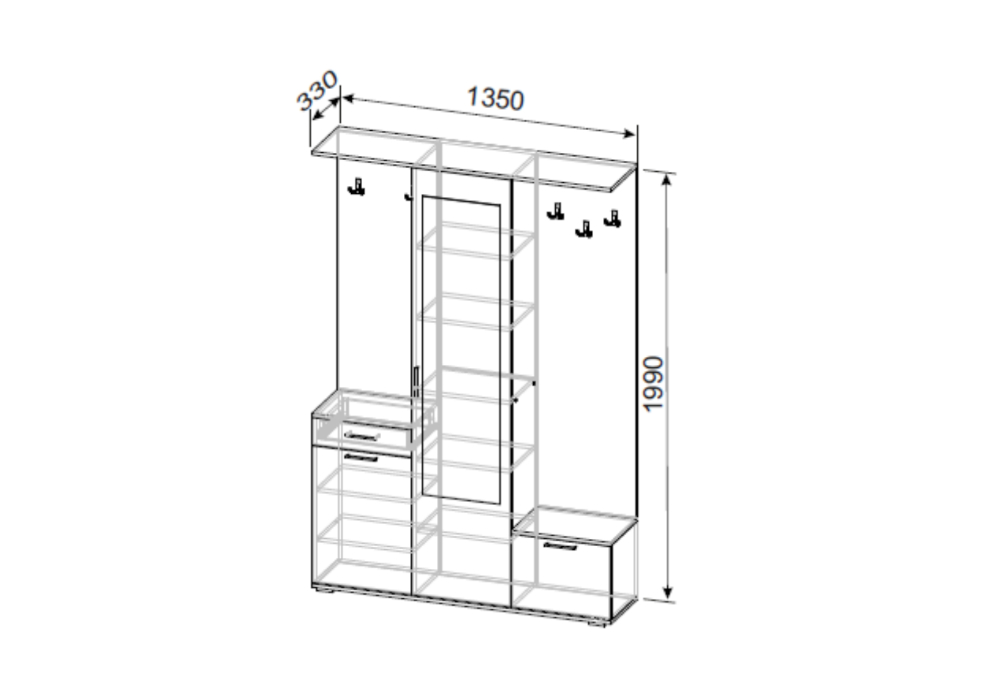 Прихожая Дюна дуб сонома / белый
