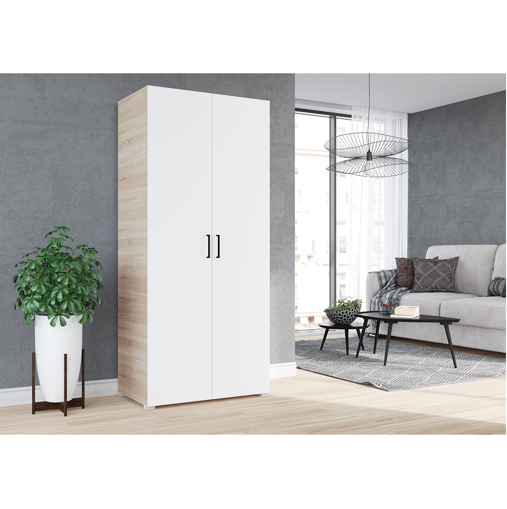 Шкаф для одежды Victor, дуб сонома/белый