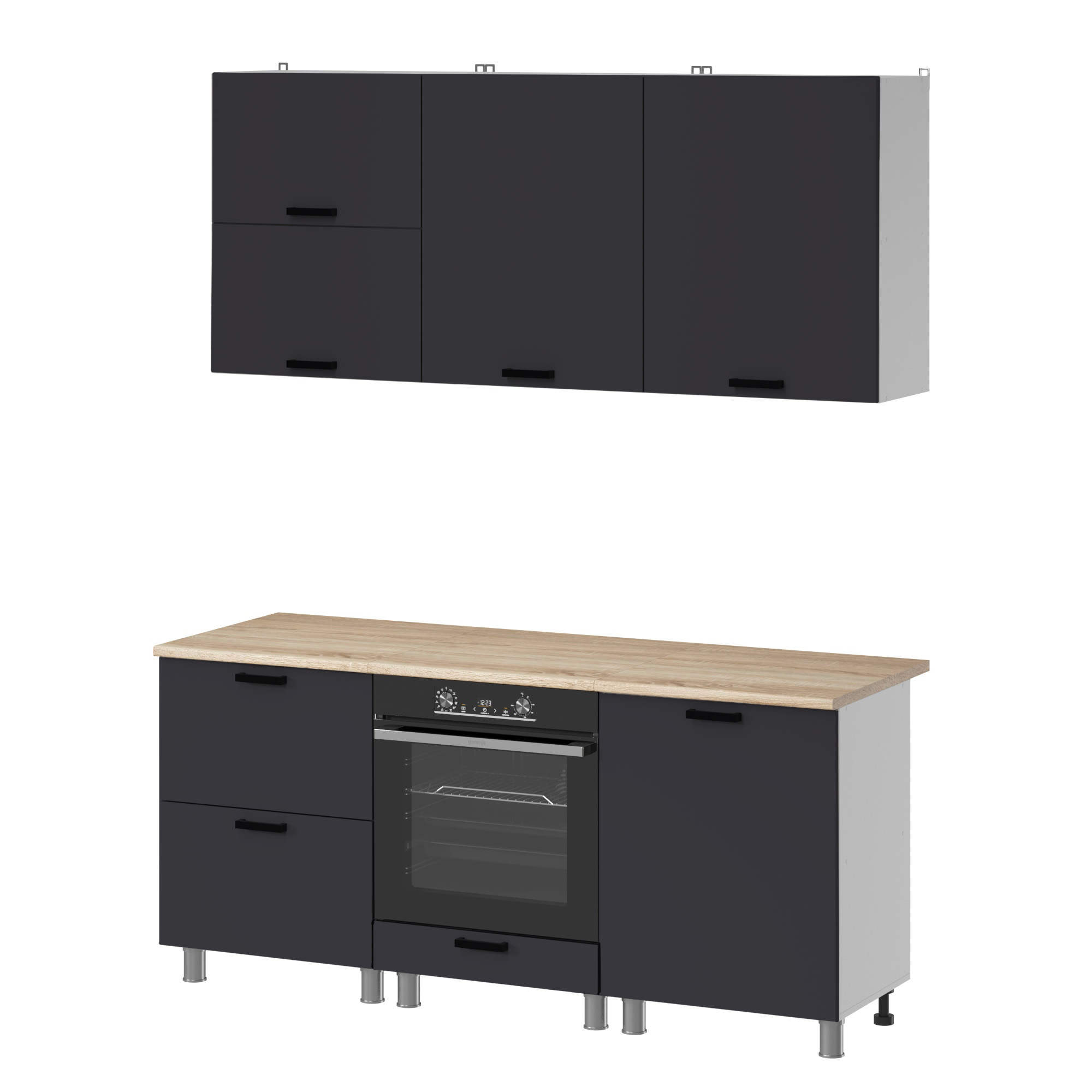 МК Аленушка 1,8м Астра Лаванда Сталь,скоба черный,сонома