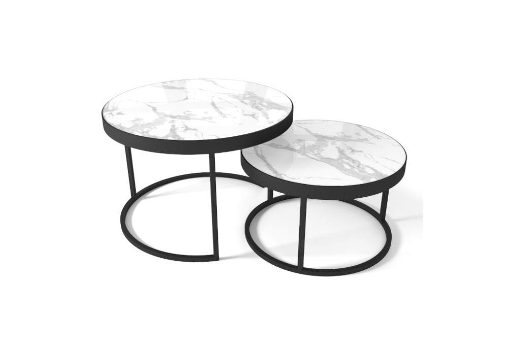 Стол Эрвин черный / белый мрамор