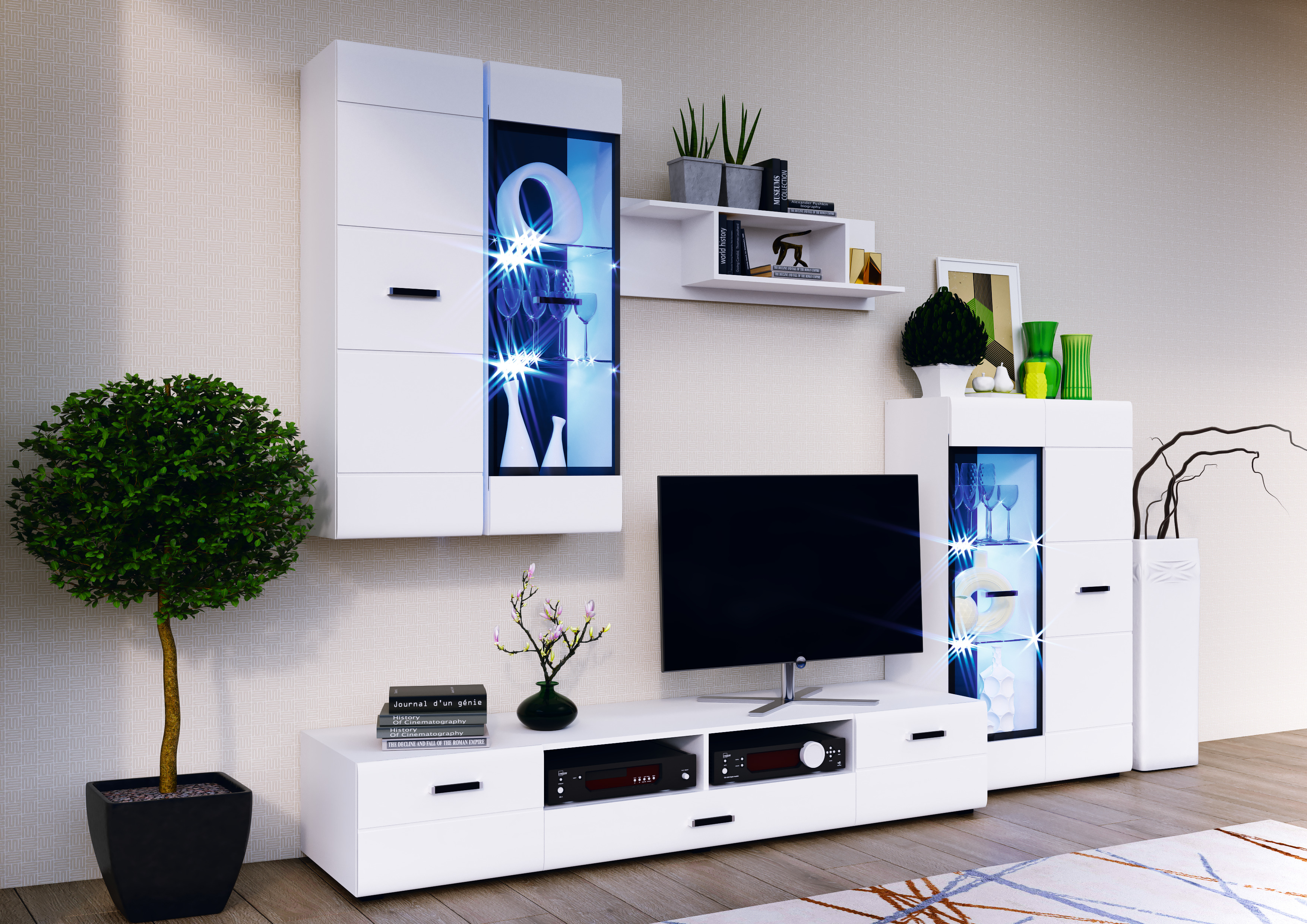 Шкаф-стекло Нэнси New исп.2, Белый глянец холодный, Белый