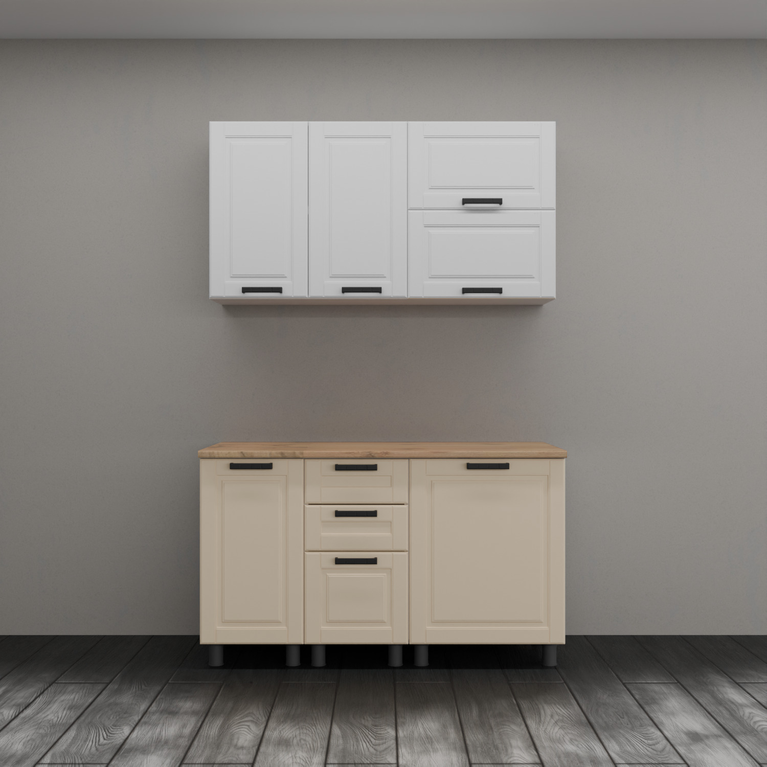 МК Аленушка Н 800 Астра Крем,скоба черный (без столешницы)