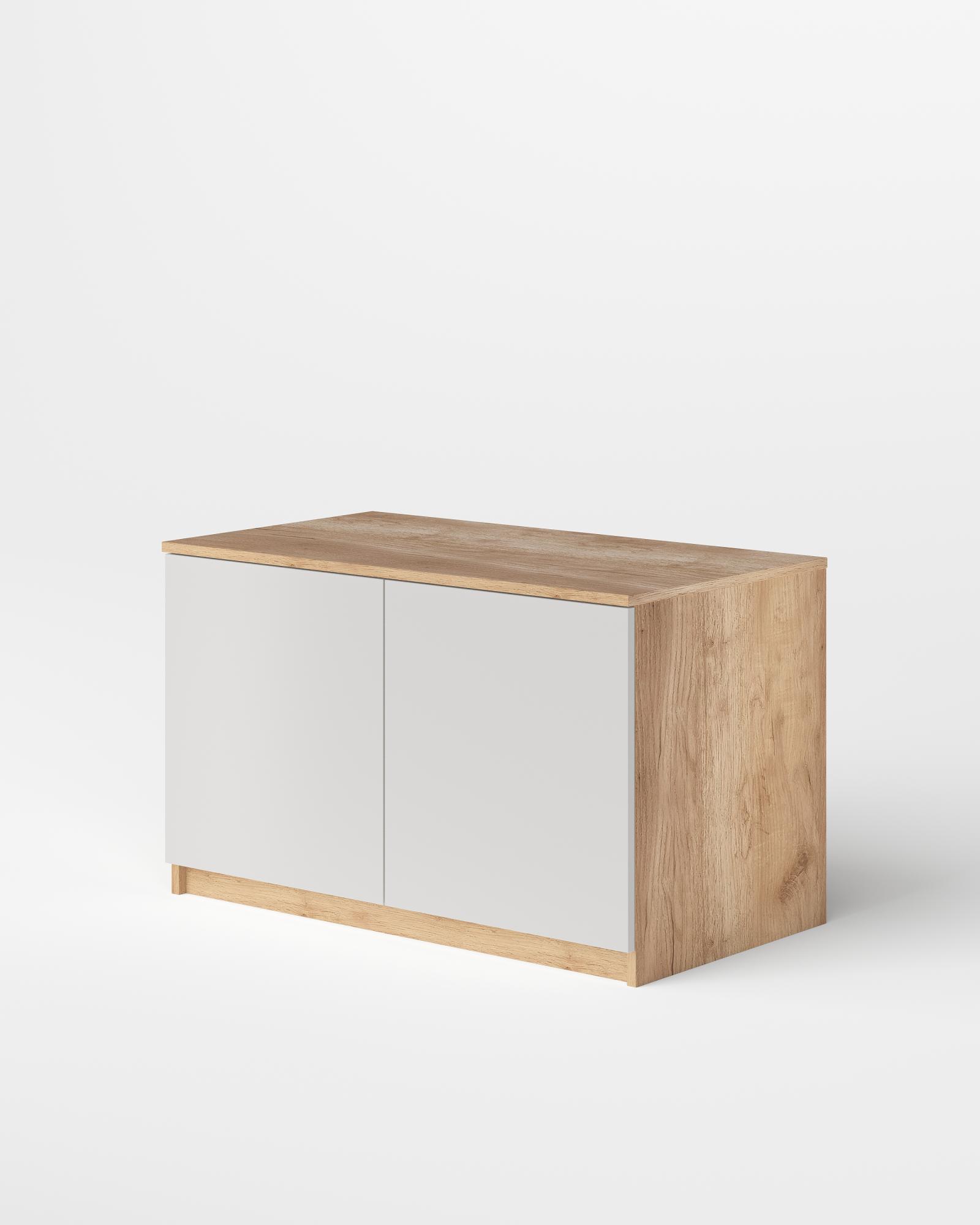 МС Охта Лайт ТумбаАнтресоль 900,1 Дуб ВотанБелый гладкий