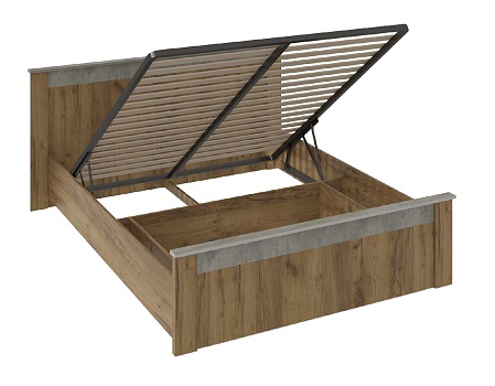 Кровать 160х200 с подъемным механизмом Франк КР-14, бетон