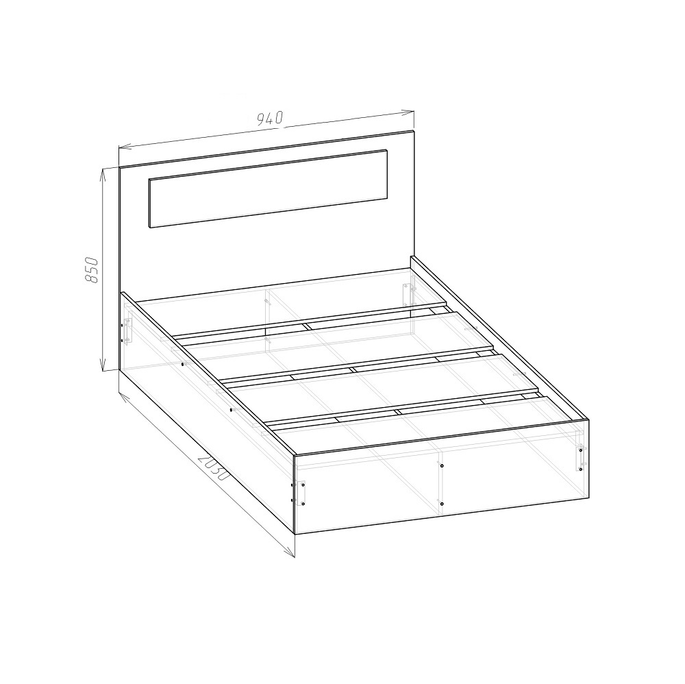 Кровать с проложками 90х200 Соня, Венге, дуб молочный