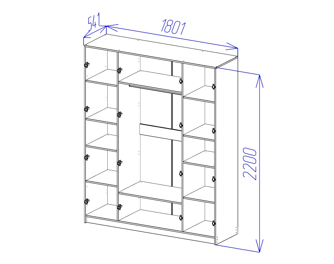 Шкаф Ньёрд 1800 Дуб вотан/Можжевельник