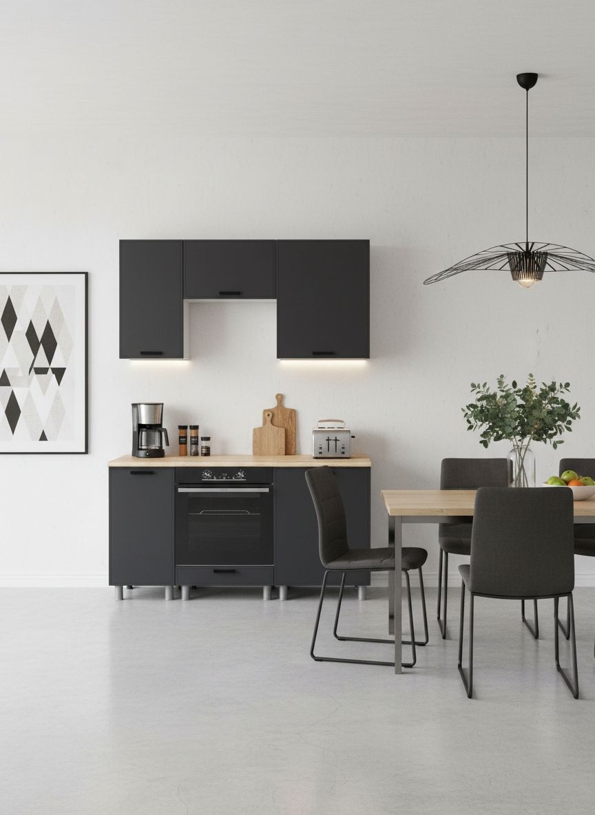 МК Аленушка 1,6м в.5 Магнолия Сталь,скоба черный,сонома