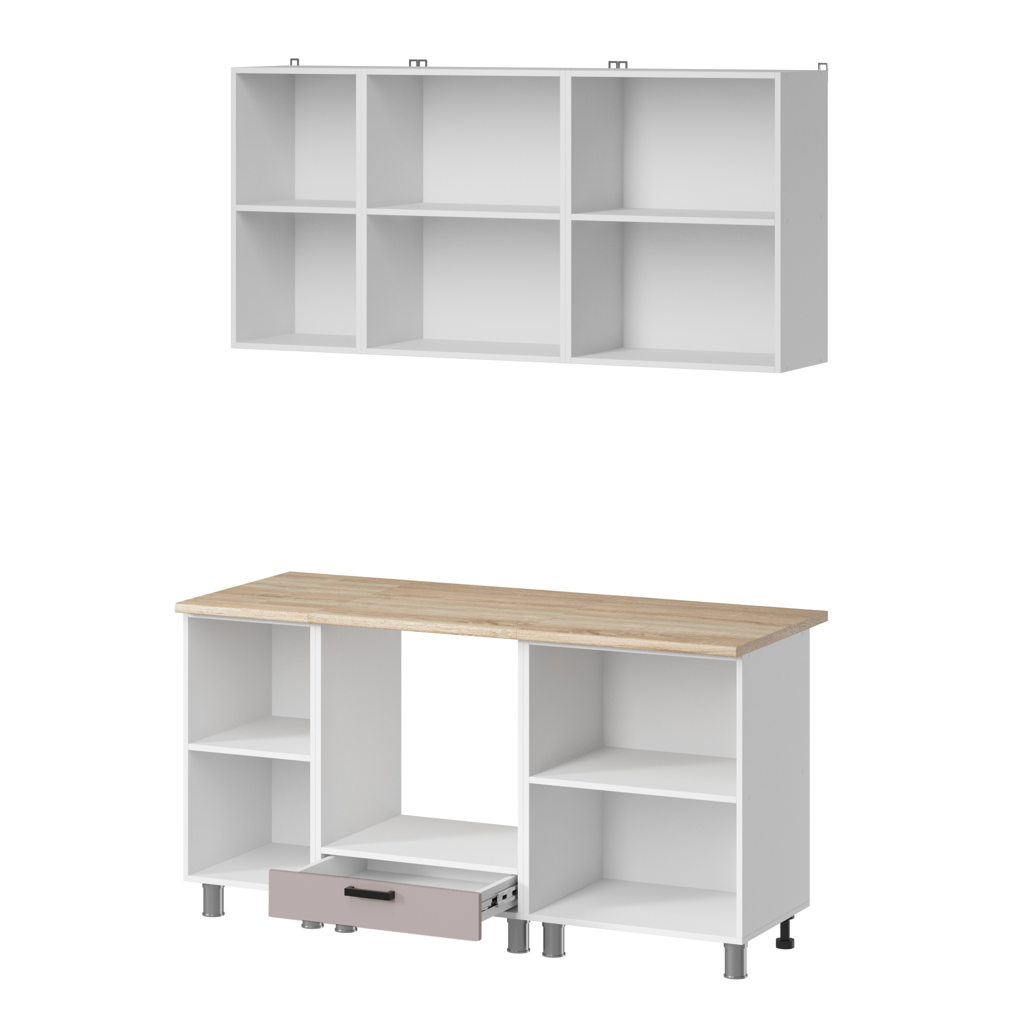 МК Аленушка 1,6м в.6 Лаванда Кашемир,скоба черный,сонома