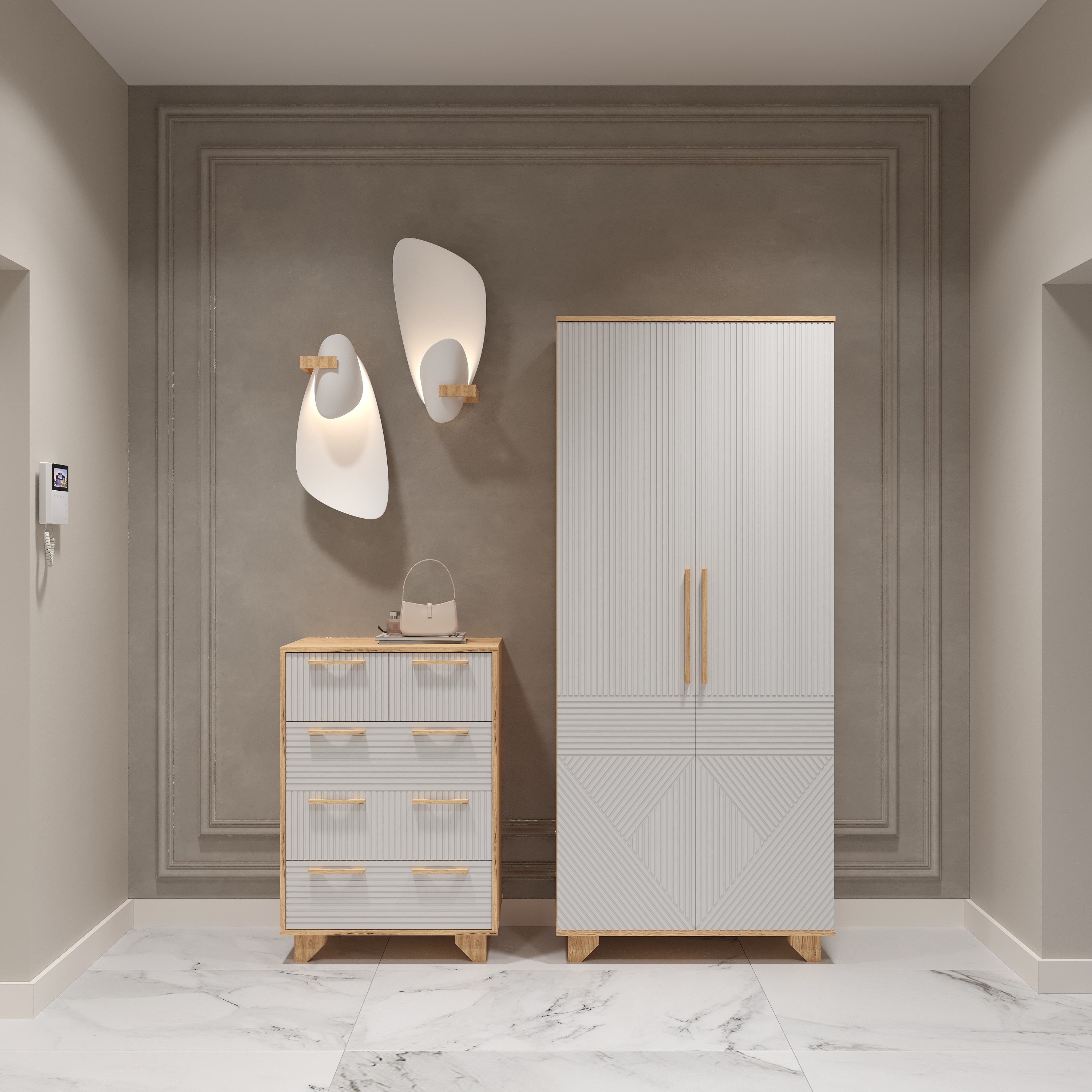 Шкаф Ньёрд 900 Дуб вотан/Белый