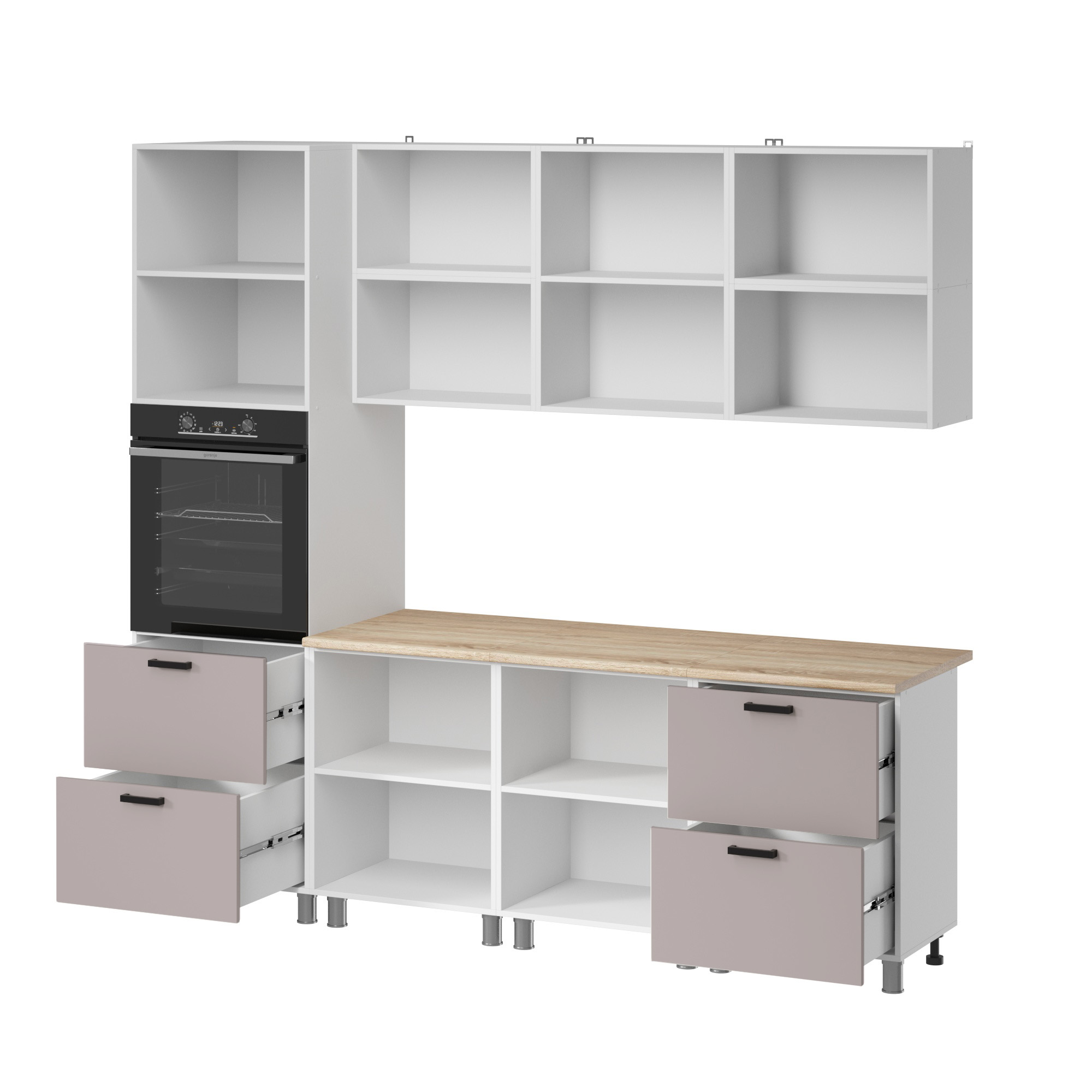 МК Аленушка 2,4м Лаванда Кашемир,скоба черный,сонома