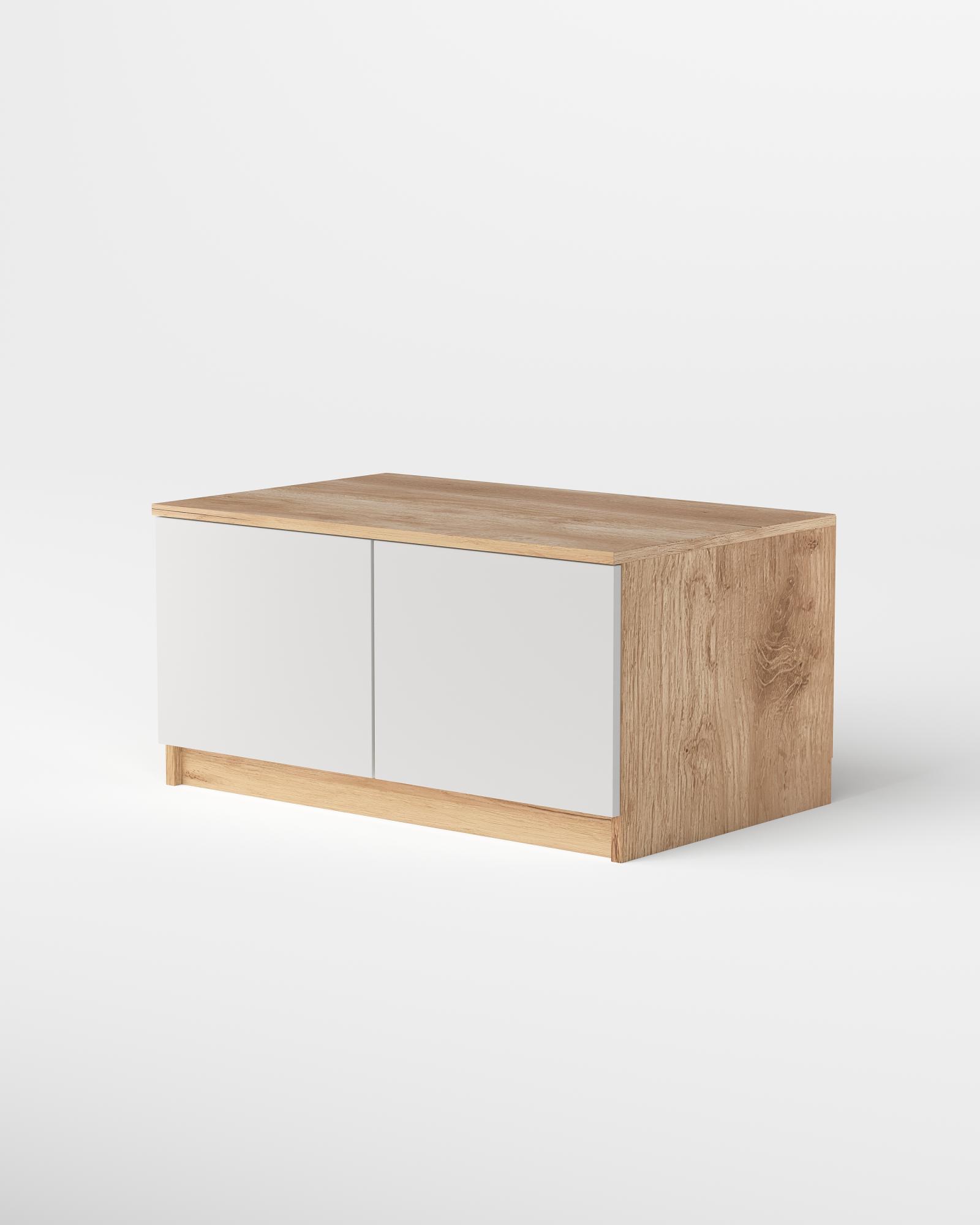 МС Охта Лайт ТумбаАнтресоль 800 Дуб ВотанБелый гладкий