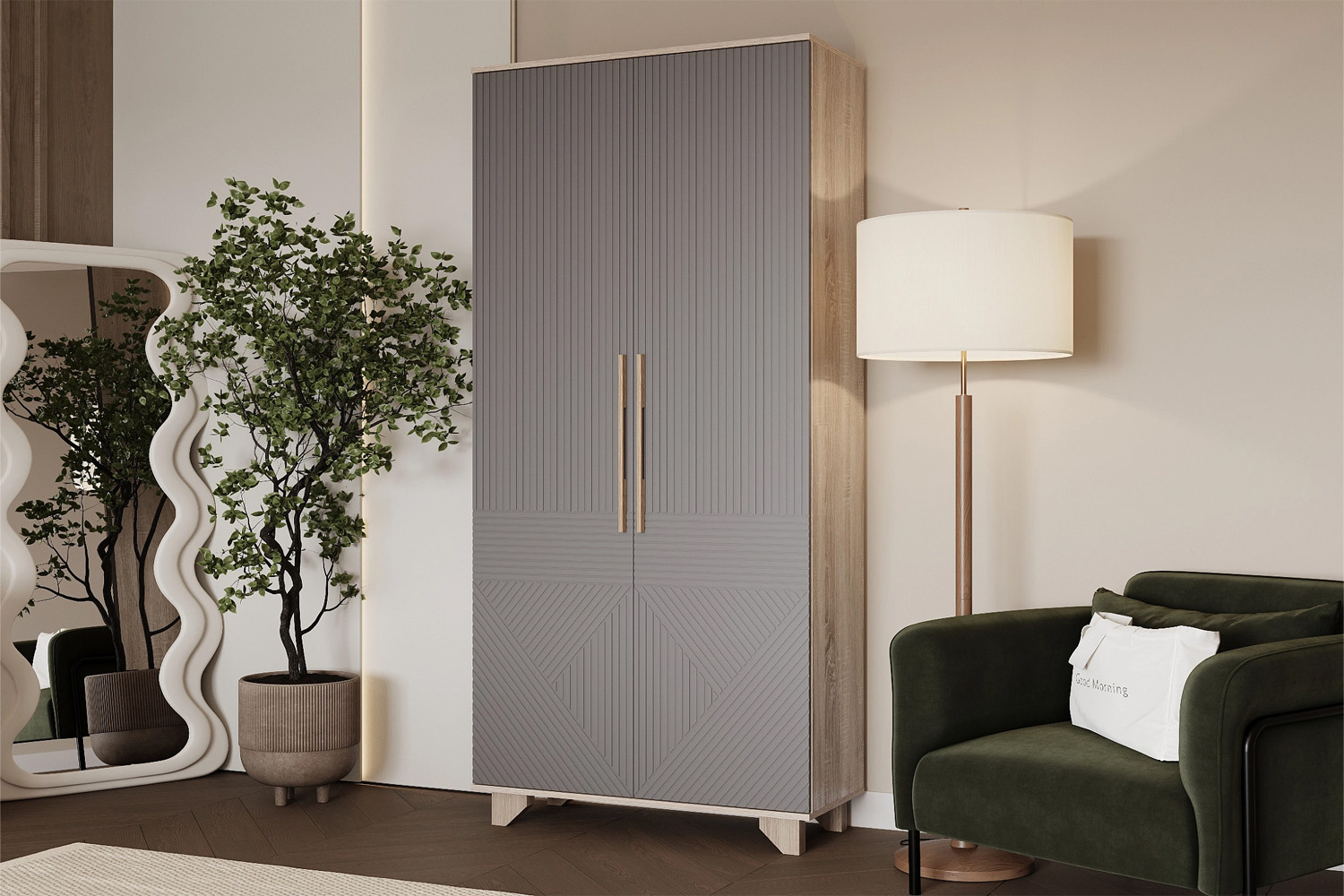 Ньёрд Шкаф 1800 Дуб Сонома/Черника