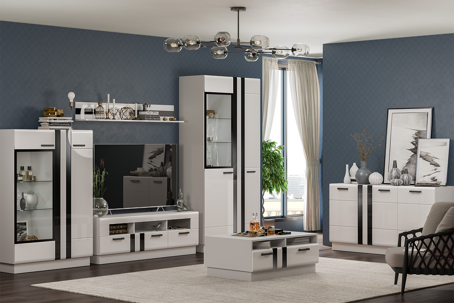 Стол журнальный Магнолия, Белый глянец холодный