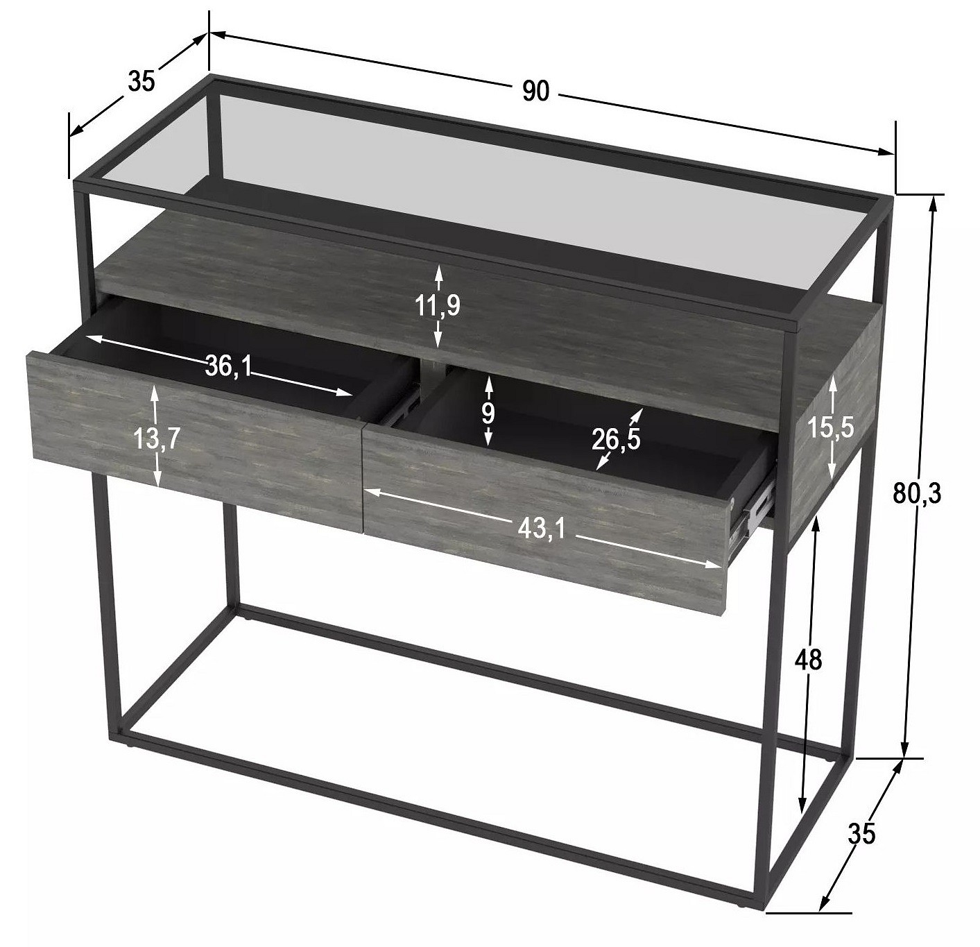 Стол туалетный Эйден