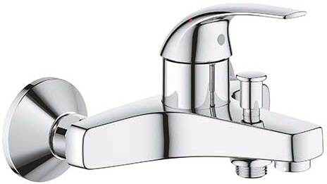 23599000 BauCurve Смеситель для ванны настенный монтаж (замена 32806000), хром