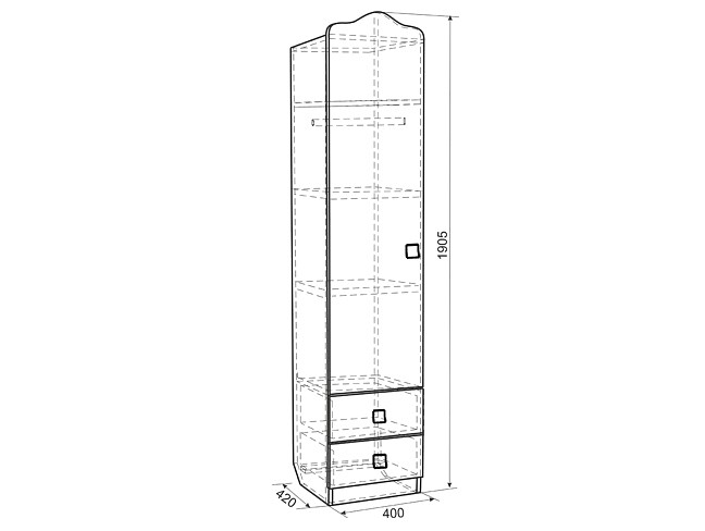 Шкаф платяной Фэнтези MDF-02
