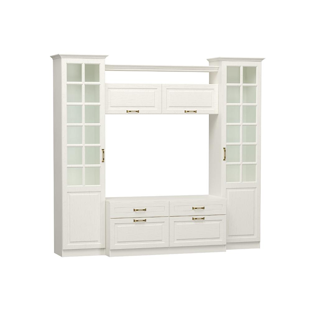 Ливерпуль Шкаф навесной Белый, ясень ваниль